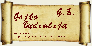Gojko Budimlija vizit kartica
